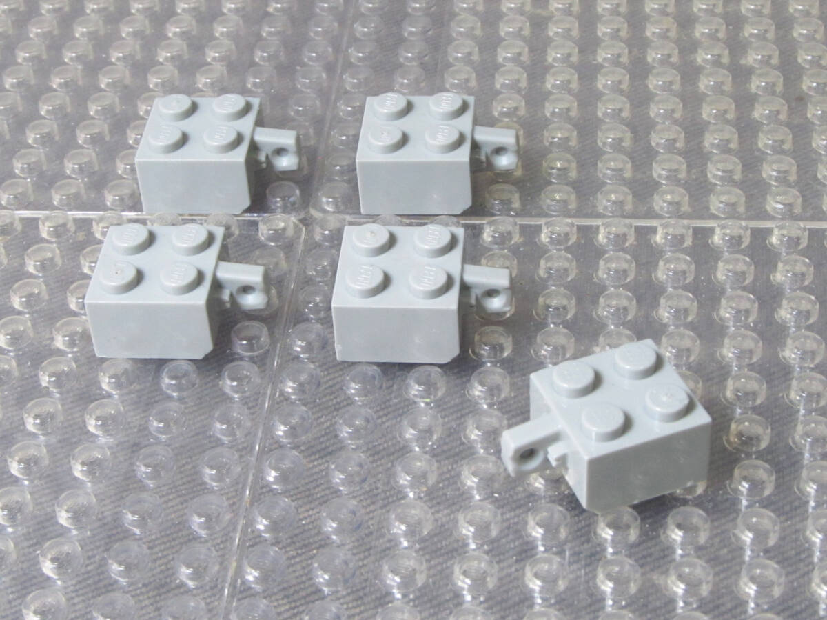 ◆レゴ∥LEGO【ロックヒンジブロック(2x2/垂直爪1/廃版タイプ)/旧灰 5個】#30389a◆正規品 [R89684]_画像1