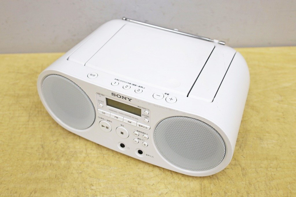 6172B24 SONY ソニー CDラジオ ZS-S40 2019年製 ラジカセ CDプレーヤー デッキ オーディオ 白_画像2