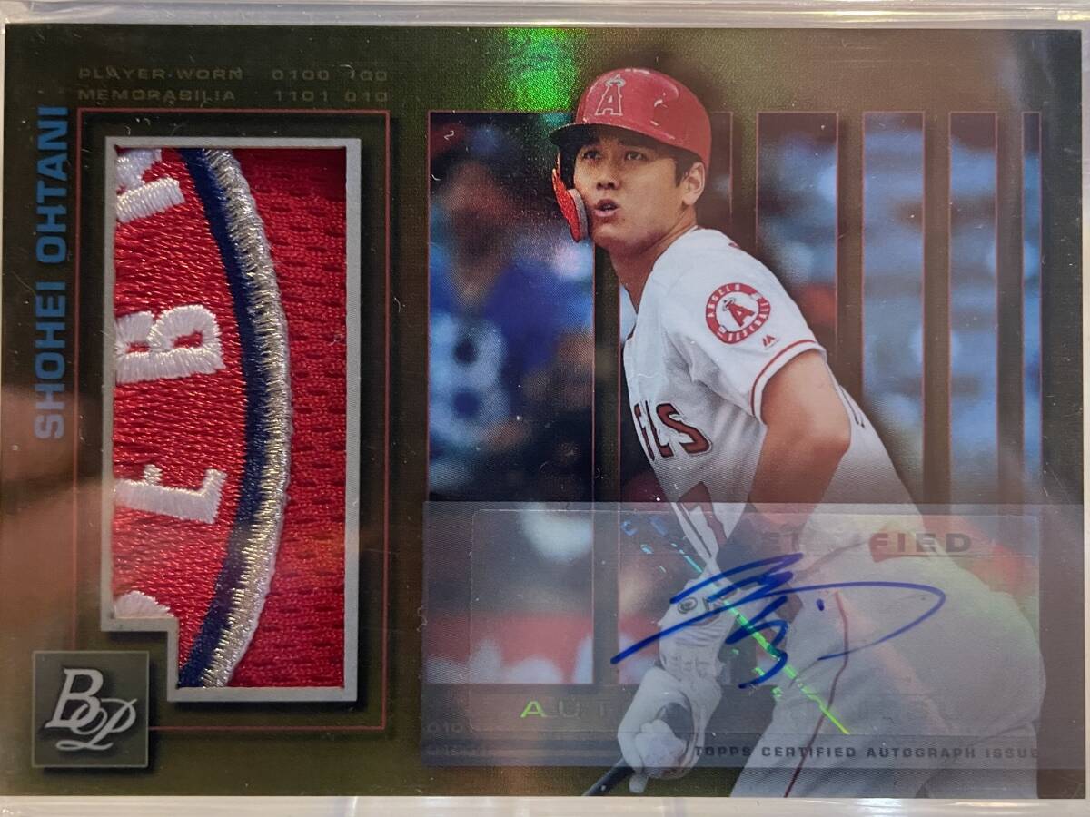 大谷翔平　2020 Bowman Platinum 'Autograph Patch Card' 世界限定1枚　直筆サイン入り　Shohei Ohtani 1/1 激レア_画像1