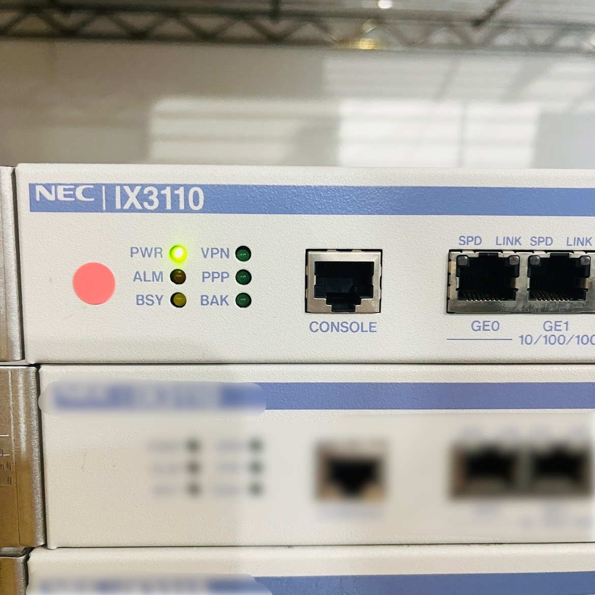 ＋02【通電OK】NEC IX3110 UNIVERGE ルーター ギガビット イーサネット 光回線 メタル接続 光接続 VPN PPP BAK エヌイーシー_画像3