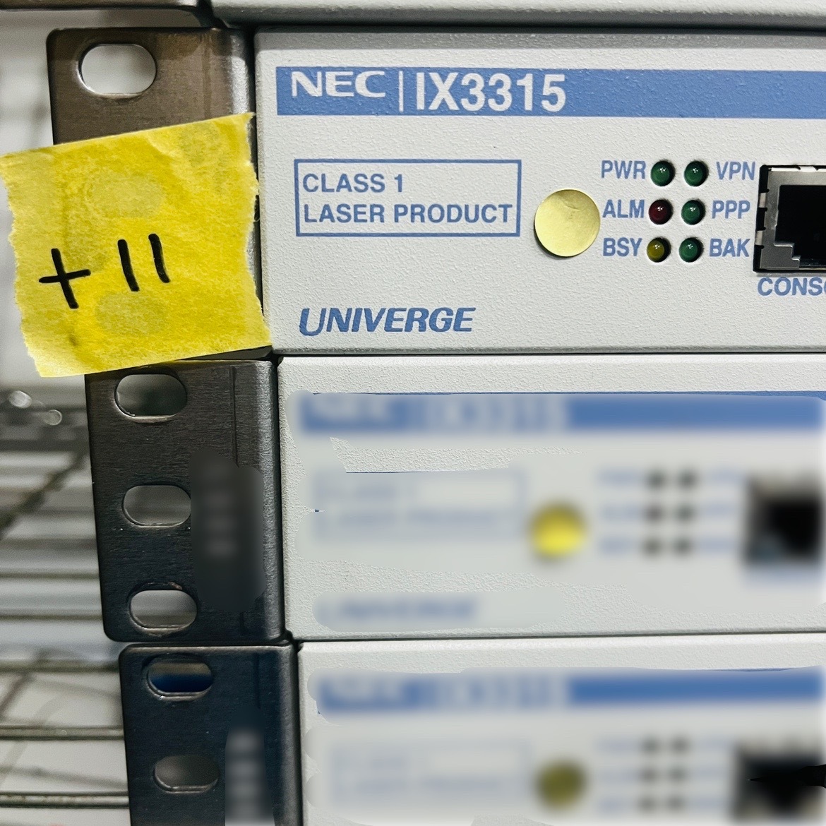 ＋11【通電OK】NEC IX3315 UNIVERGE ルーター VPN構築 10ギガビット イーサネット メタル接続 光接続 最大5,000拠点 収容可能 エヌイーシー_画像1