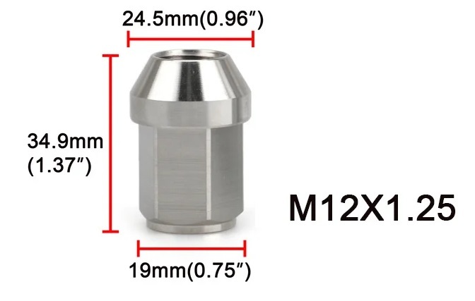 特価☆ ステンレス ホイールナット 20個セット M12 × P1.25 テーパー60°T304ステンレス削り出し_画像3