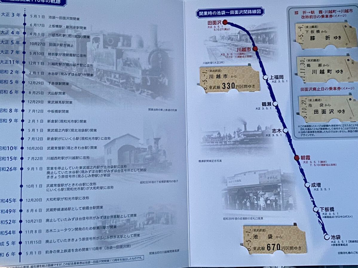 東武鉄道 東上線開業１１０周年記念乗車券_画像2