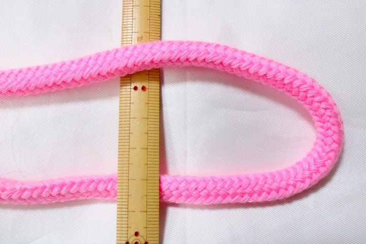 アクリルカラー紐　約8mm太　約20ｍ　ピンク　巾着の紐など洋裁等に_画像3