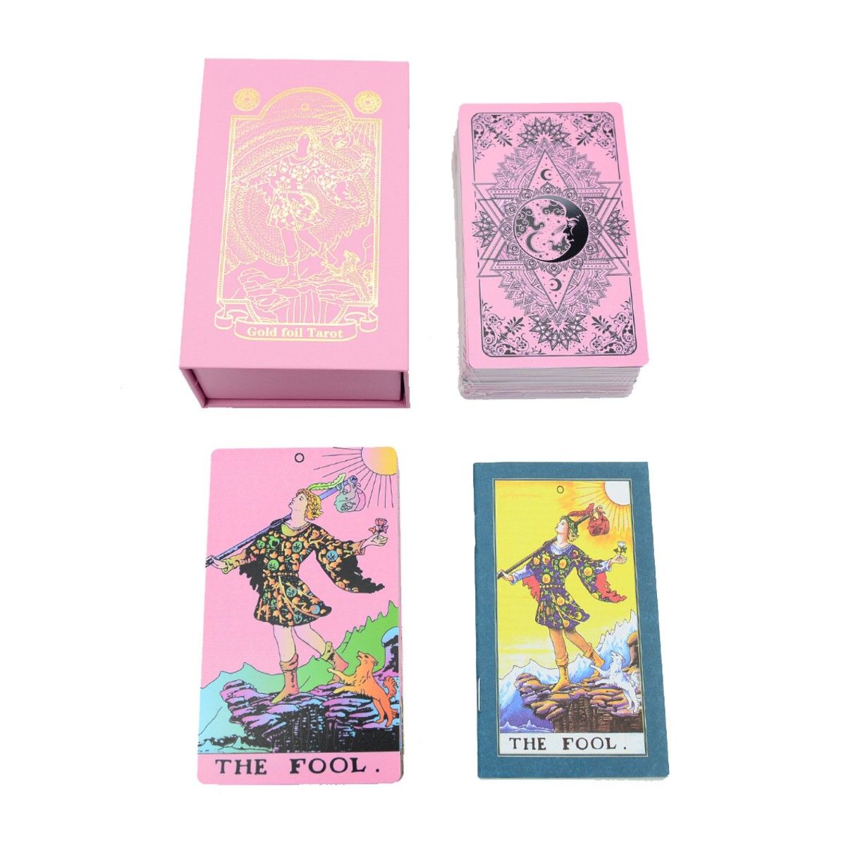 ピンク タロットカード オラクル 占い 占星術 スピリチュアル 防水 プラスチック ボックス付き