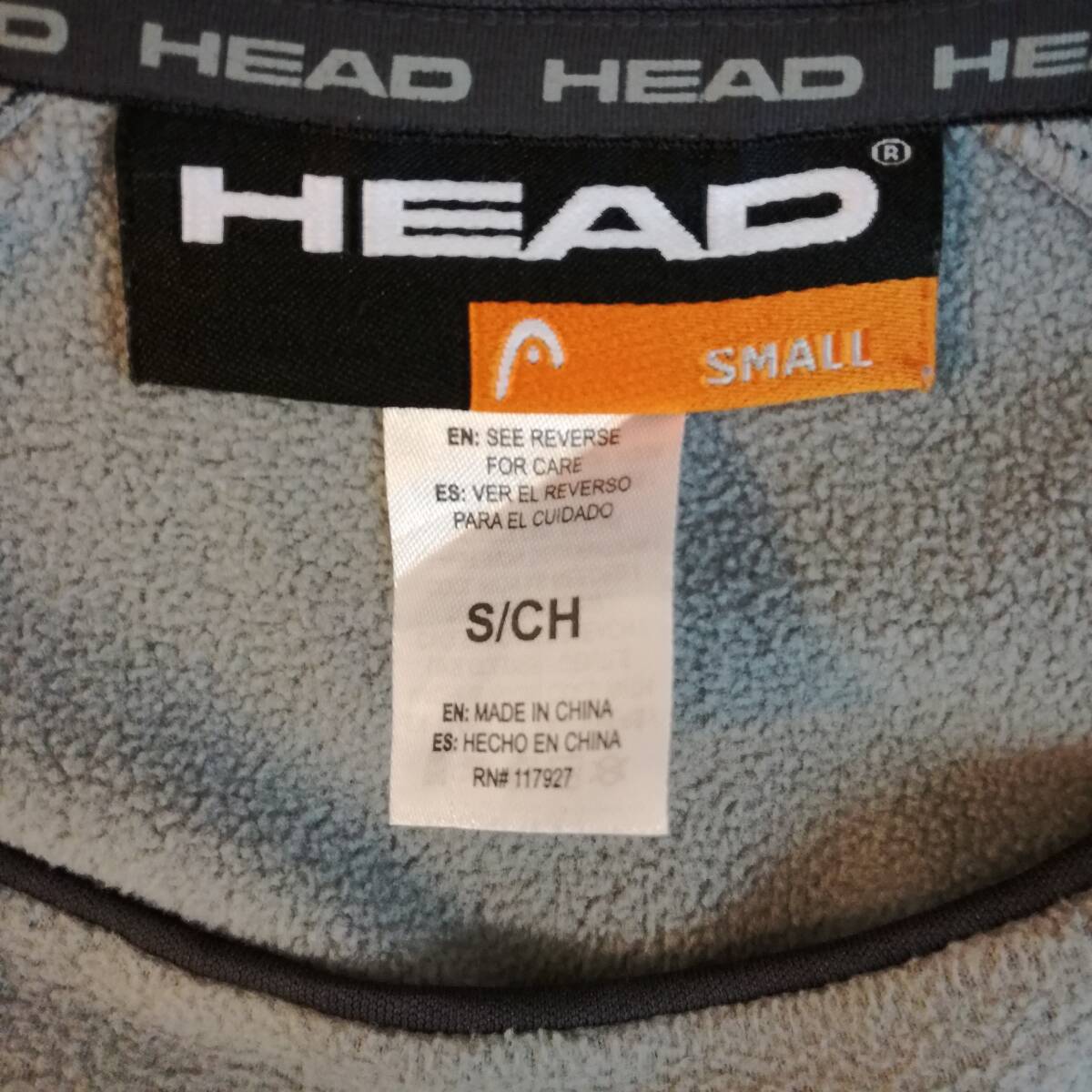 中古 アメリカ古着 HEAD ヘッド 長袖Tシャツ Sサイズ クルーネック 長袖カットソー ロンT スポーツウェア 薄手 灰色 グレー 送料無料_画像6