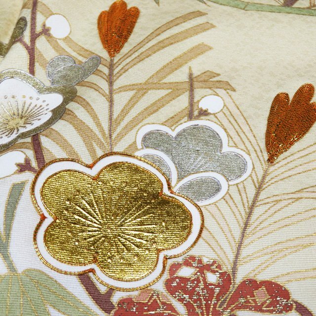 訪問着 着物 袷 フォーマル 金駒刺繍 銀彩 波に松竹梅模様 宝物 訪問着 着物 袷 フォーマル 金駒刺繍 銀彩 波に松竹梅模様 宝物