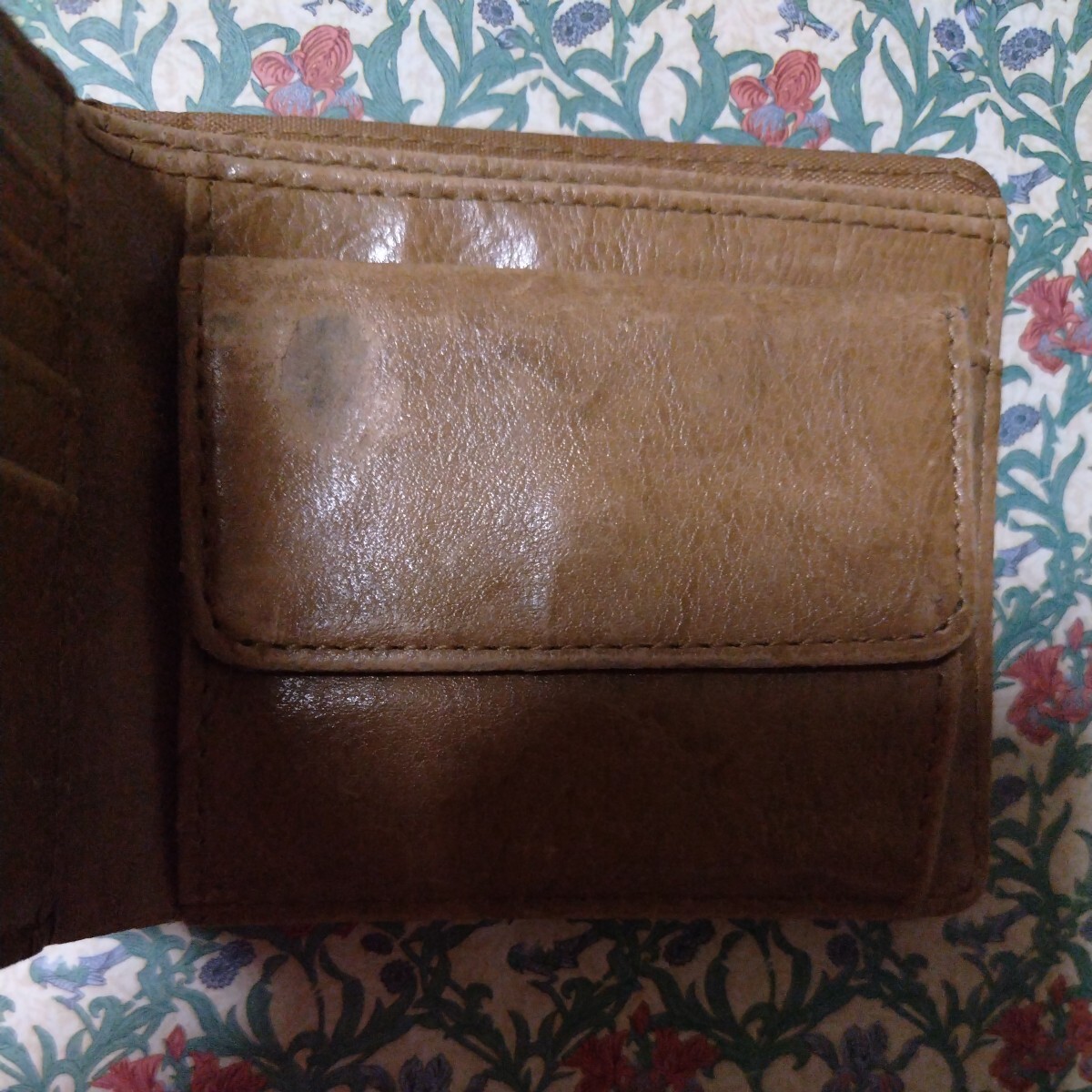 ２つ折り財布　レディース　ピンクベージュ　_傷み汚れ含みます