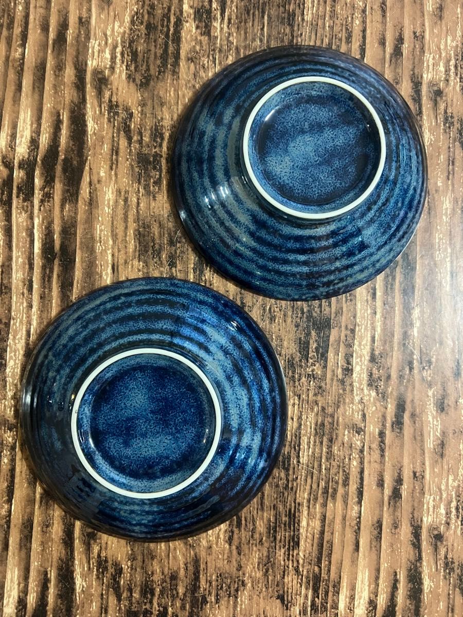 ブルー中鉢2枚 中皿 浅鉢 和洋食器 美濃焼 オシャレ 陶器