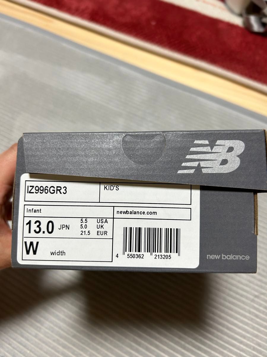 ニューバランス new balance IZ996 GRAY キッズ スニーカー Width-W (標準〜やや幅広) 