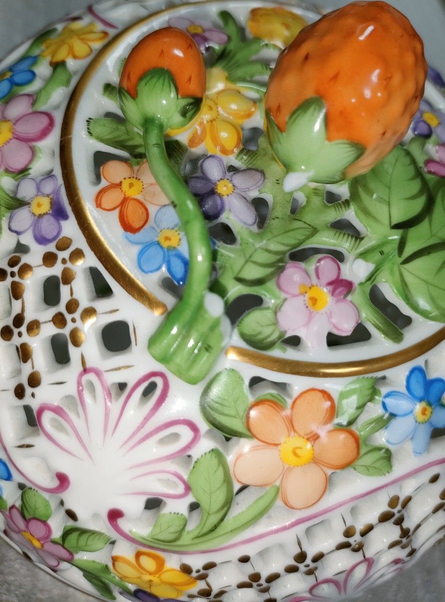 ヘレンド ボンボニエール ボンボン入れ HEREND 花柄 ヘレンド ボンボニエール ボンボン入れ HEREND 花柄