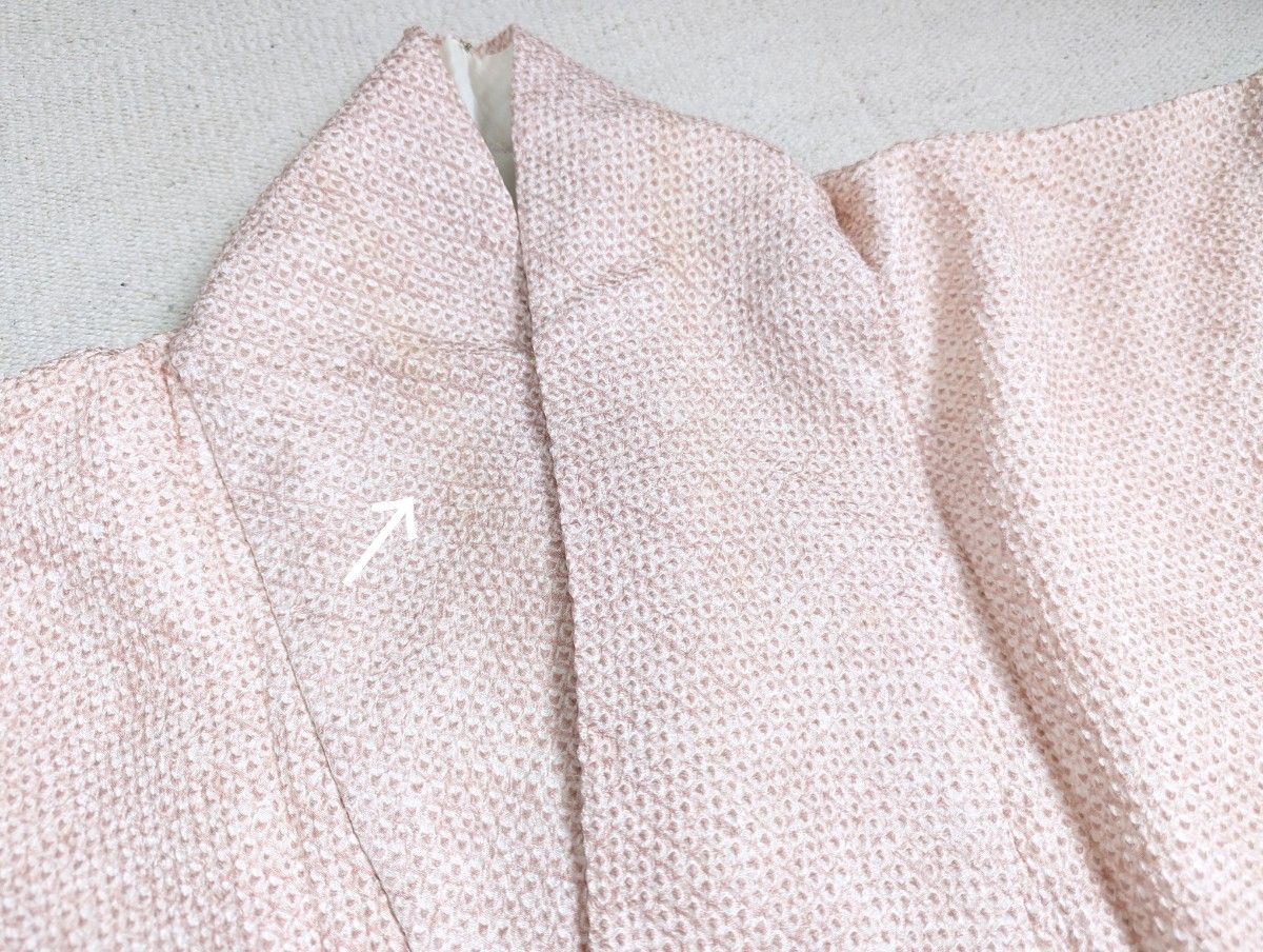 【袷】総絞り 付下げ 袋帯セット 身丈155裄62 正絹 さくらピンク 美品