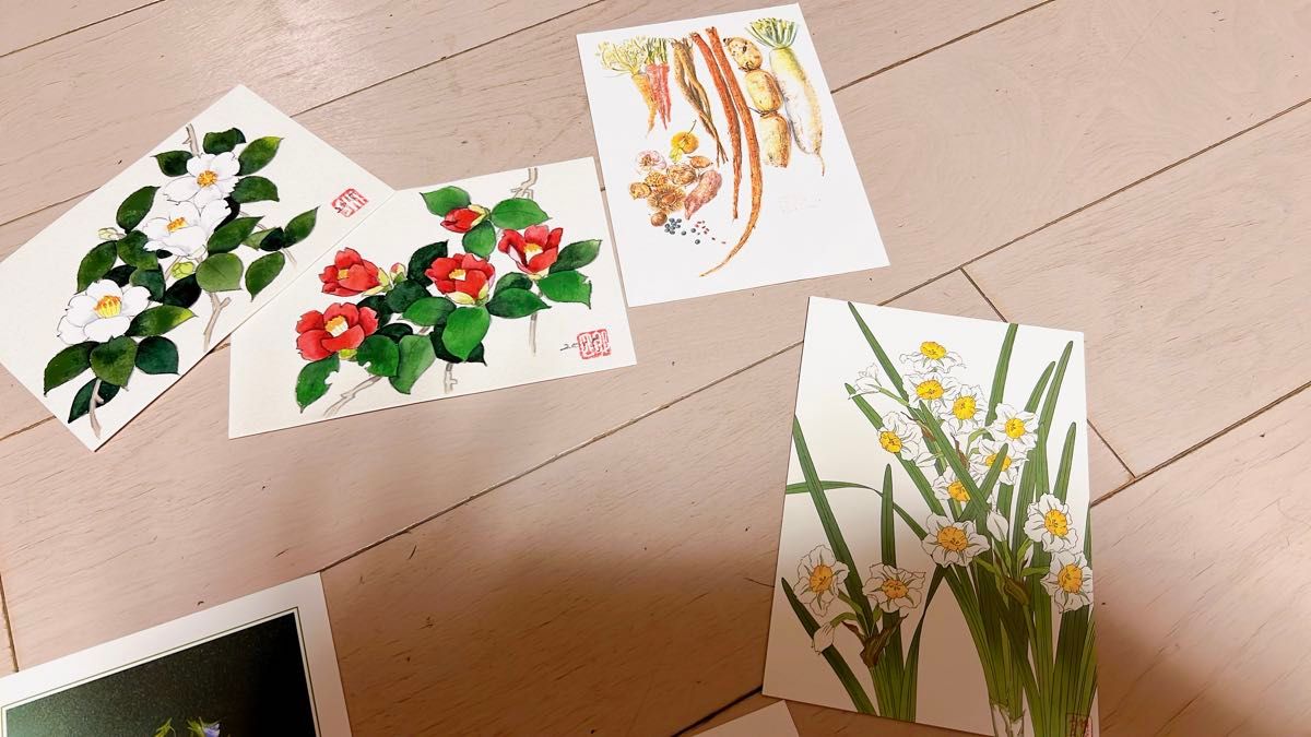 ポストカード　絵葉書　手紙　便箋　花　ボタニカル