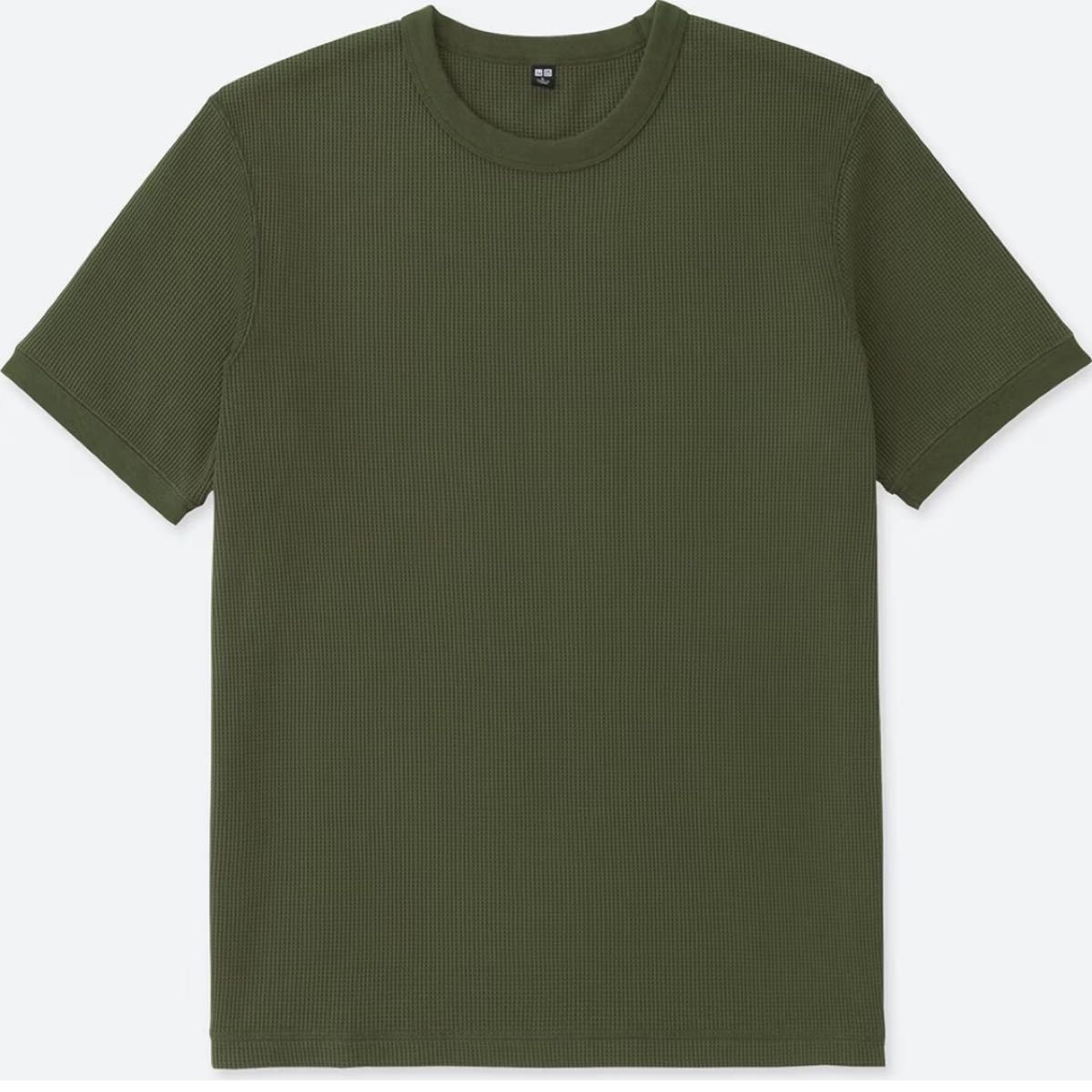 Tシャツ 半袖　メンズ　ワッフルtシャツ　グリーン　ユニクロ　