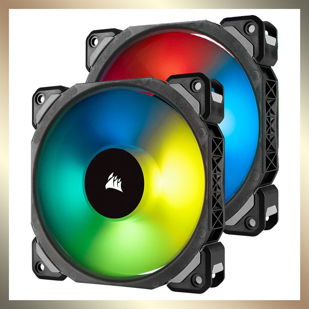 【2個セット 動作良好】Corsair ML120 Pro RGB LED 120mm PWM PCケースファン ブラック CO-9050076-WW iCUE対応 磁気浮上ベアリング 正規品_※商品のイメージ画像です。