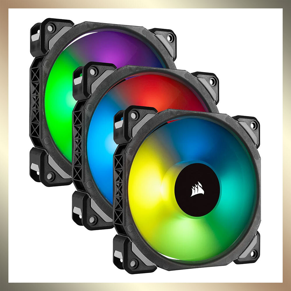 [3 шт. комплект работа хороший ]Corsair ML140 Pro RGB LED 140mm PWM PC кейс вентилятор черный CO-9050077-WW iCUE соответствует магнитный выход на поверхность подшипник стандартный товар 