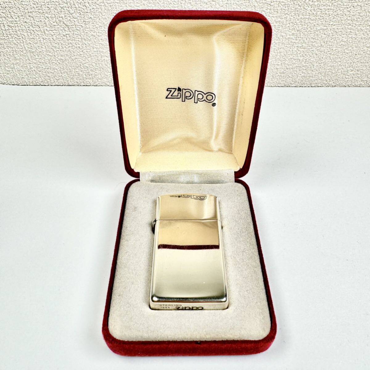 ZIPPO d9 ジッポー STERLING SILVER スターリング シルバー1994 スリム オイルライター 箱付き D