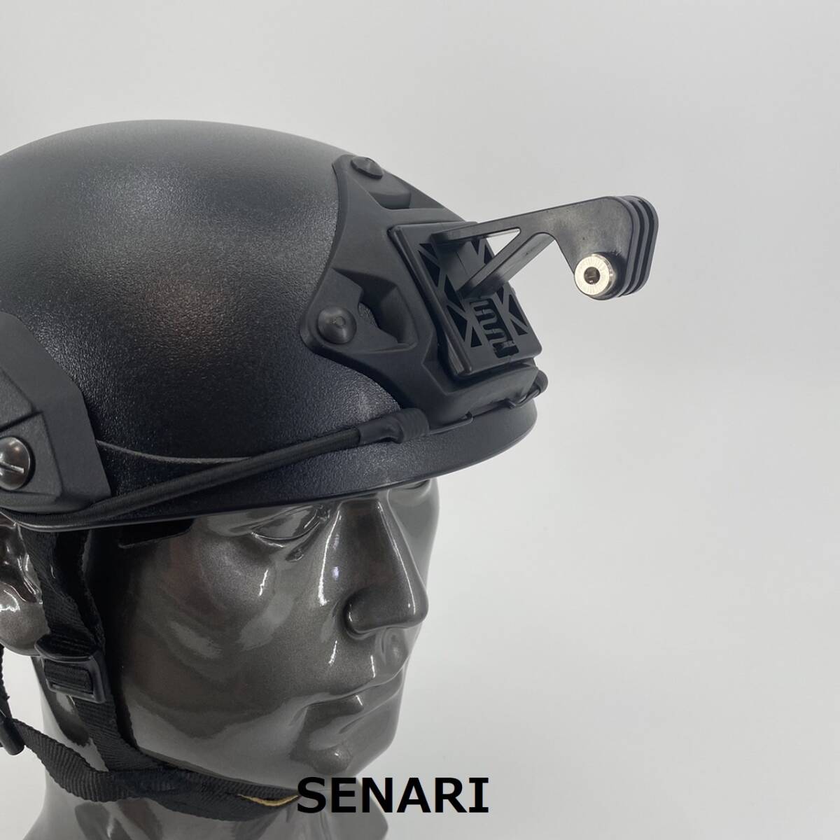 S-543/サバゲー/　タクティカル　ヘルメット用　ゴープロ　Goproマウント　アクセサリー　撮影　動画　/　ブラック　黒色_画像4