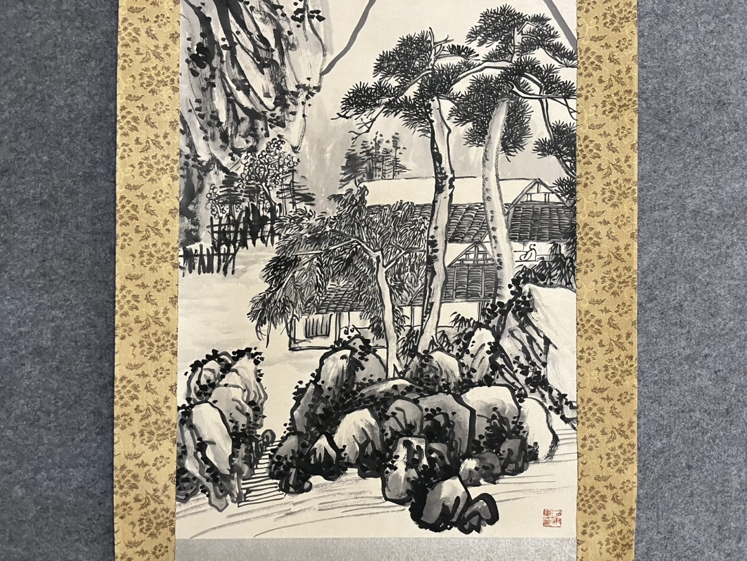 古美術 掛け軸 中国・近現代 「呉昌碩書」 紙本 【山水図】 立軸 古美術 掛け軸 中国・近現代 「呉昌碩書」 紙本 【山水図】 立軸