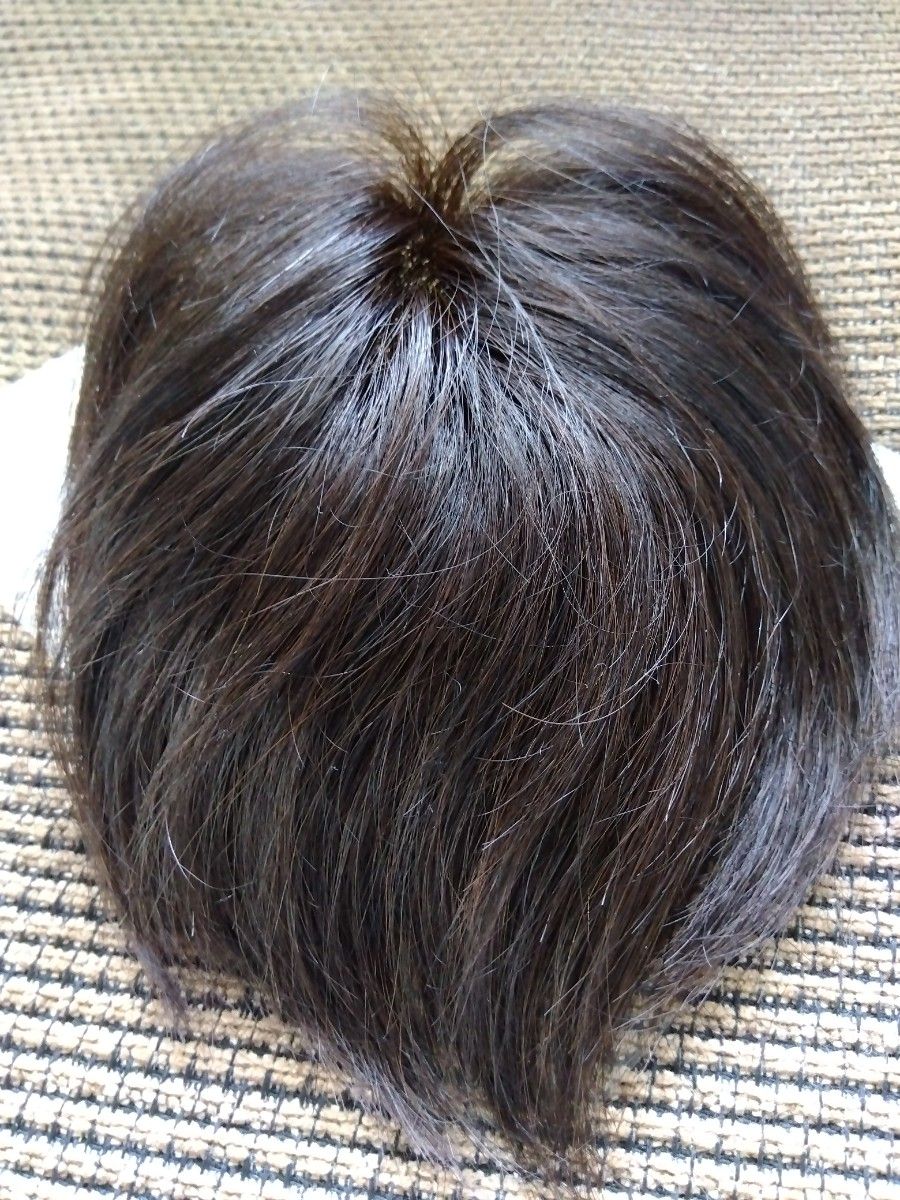 【ティ・ワン】ミニつむじヘアピース　自然色　人毛100%　頭頂部　ウィッグ