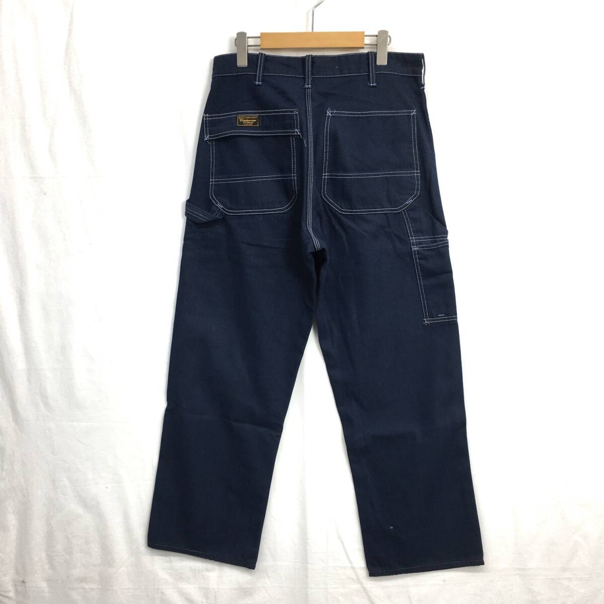 KZ8220★Sears : 70'sヴィンテージ Tri-Blend Tradwear ペインターパンツ★ネイビー系 SCOVILLジップ USA UNION MADE シアーズ_画像4