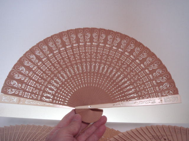  white . fan 14 point China industrial arts ... carving secondhand goods 