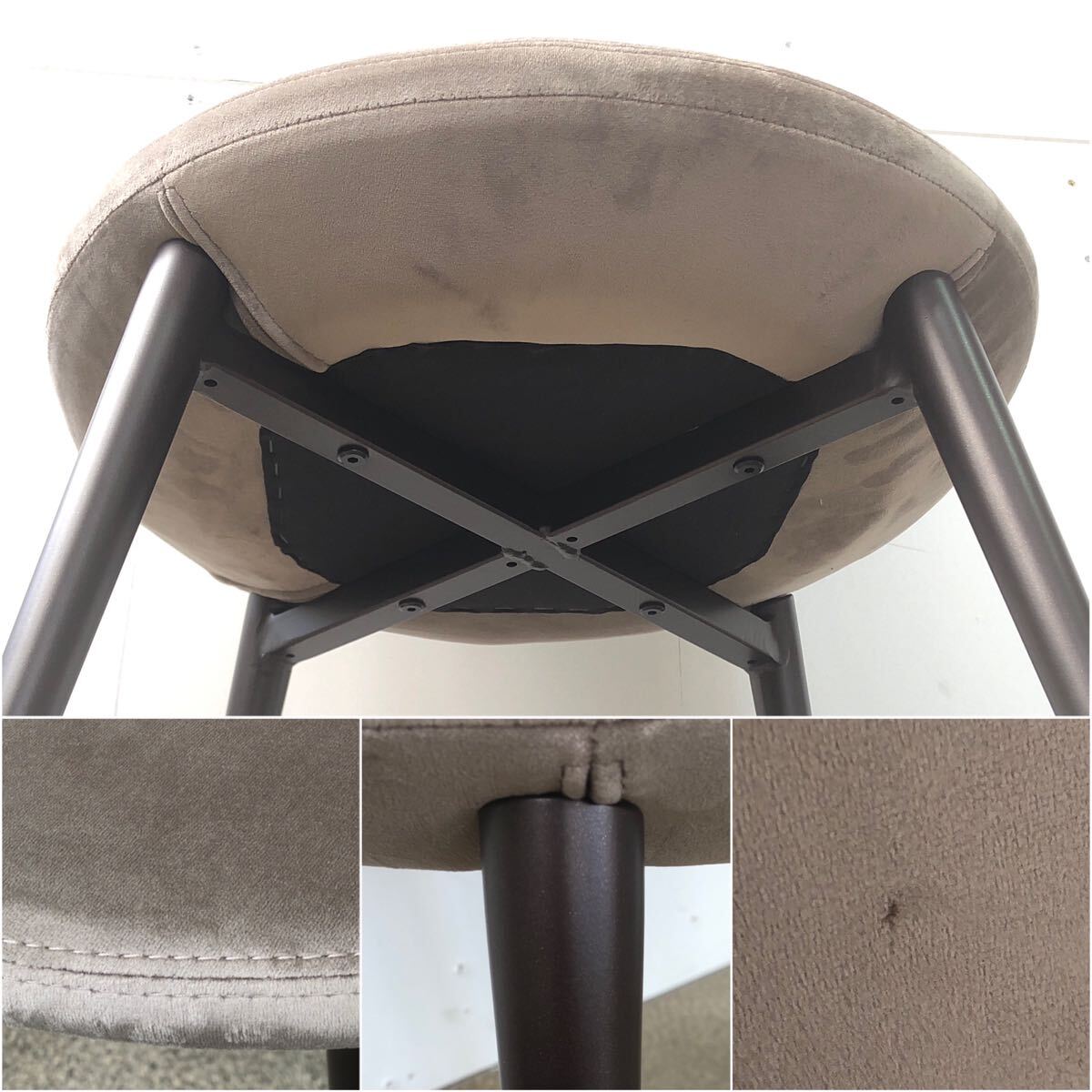 72■未使用 展示品 藤栄 FIS ダイニングチェア 布 ベージュ 脚 ブラウン 椅子 イス いす チェア chair 定3.2万 検)アクタス 北欧 カリモク_画像9