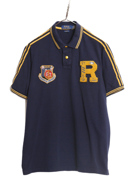  Polo Ralph Lauren олень. . рубашка-поло с коротким рукавом мужской M рубашка с коротким рукавом SaGa la нашивка задний вышивка темно-синий американский футбол куртка модель темно-синий 