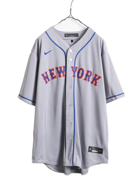 MLB オフィシャル ナイキ メッツ ベースボール シャツ メンズ XL NIKE ユニフォーム ゲームシャツ メジャーリーグ 半袖シャツ 大きいサイズ_画像1