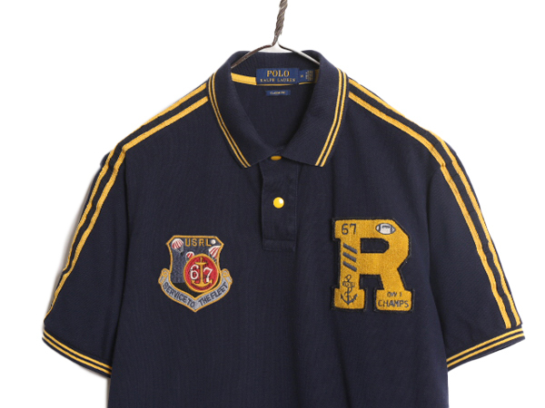  Polo Ralph Lauren олень. . рубашка-поло с коротким рукавом мужской M рубашка с коротким рукавом SaGa la нашивка задний вышивка темно-синий американский футбол куртка модель темно-синий 