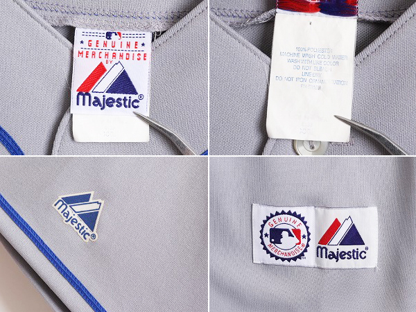 MLB オフィシャル Majestic メッツ ベースボール シャツ メンズ XXL 程 古着 ユニフォーム ゲームシャツ メジャーリーグ 半袖シャツ 重ね着_画像5