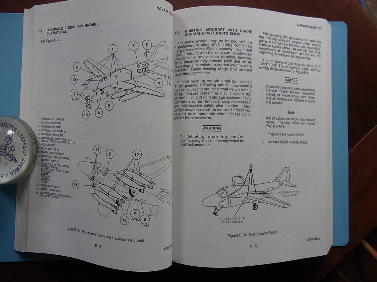 1989年米海軍NATOPSフライトアニュアル「個別機体別航空機墜落回収作業マニュアル」の画像3