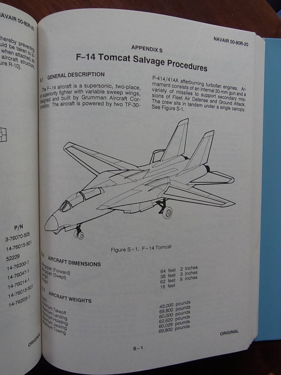 1989年米海軍NATOPSフライトアニュアル「個別機体別航空機墜落回収作業マニュアル」の画像8