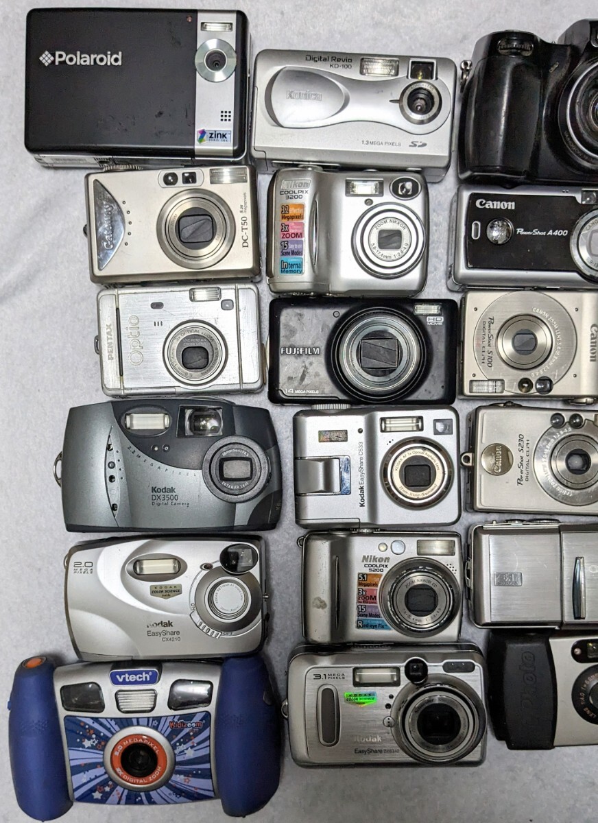 デジタルカメラ他 30台 まとめ売り デジカメ コンデジ 現状未確認中古品 Canon OLYMPUS SONY FUJIFILM Nikon Kodak CASIO 他_画像2