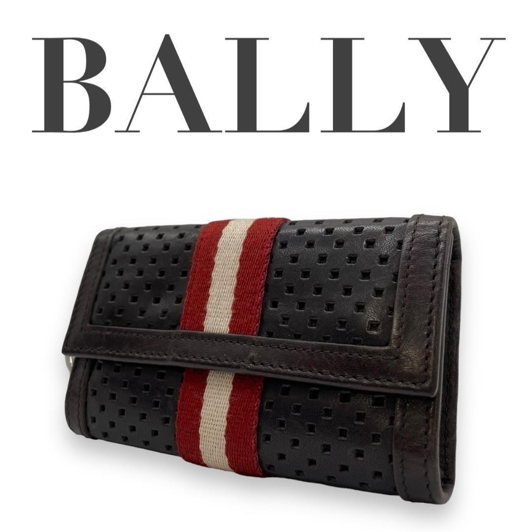 BALLY　バリー　M2　キーケース　6連　レザー　キーホルダー　ストライプ_画像1