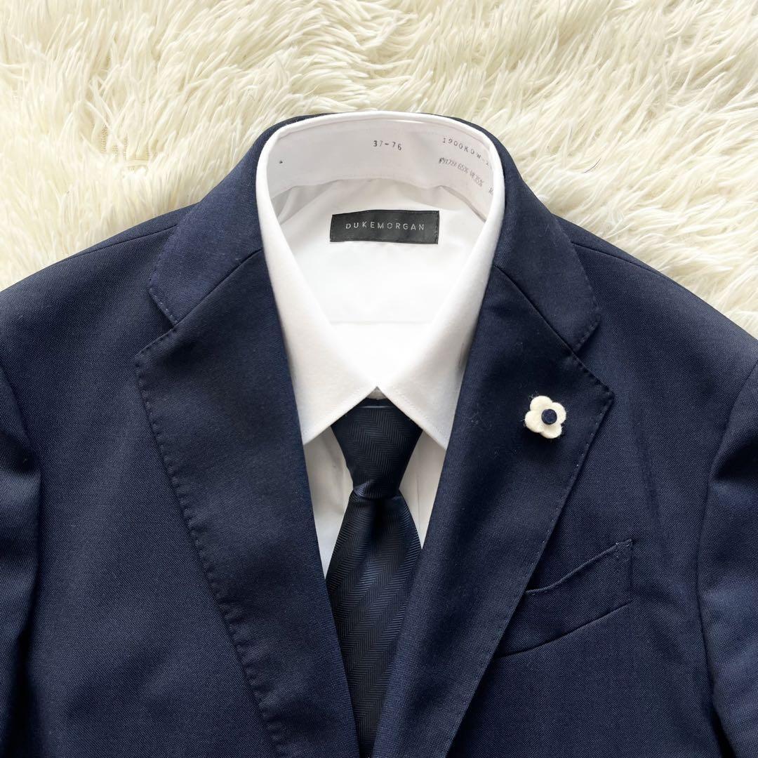 ＜美品＞ LARDINI ラルディーニ easy 新ロゴ ネイビー ウール スーツ セットアップ サイズ44 Mサイズ ビジネス 結婚式_画像3