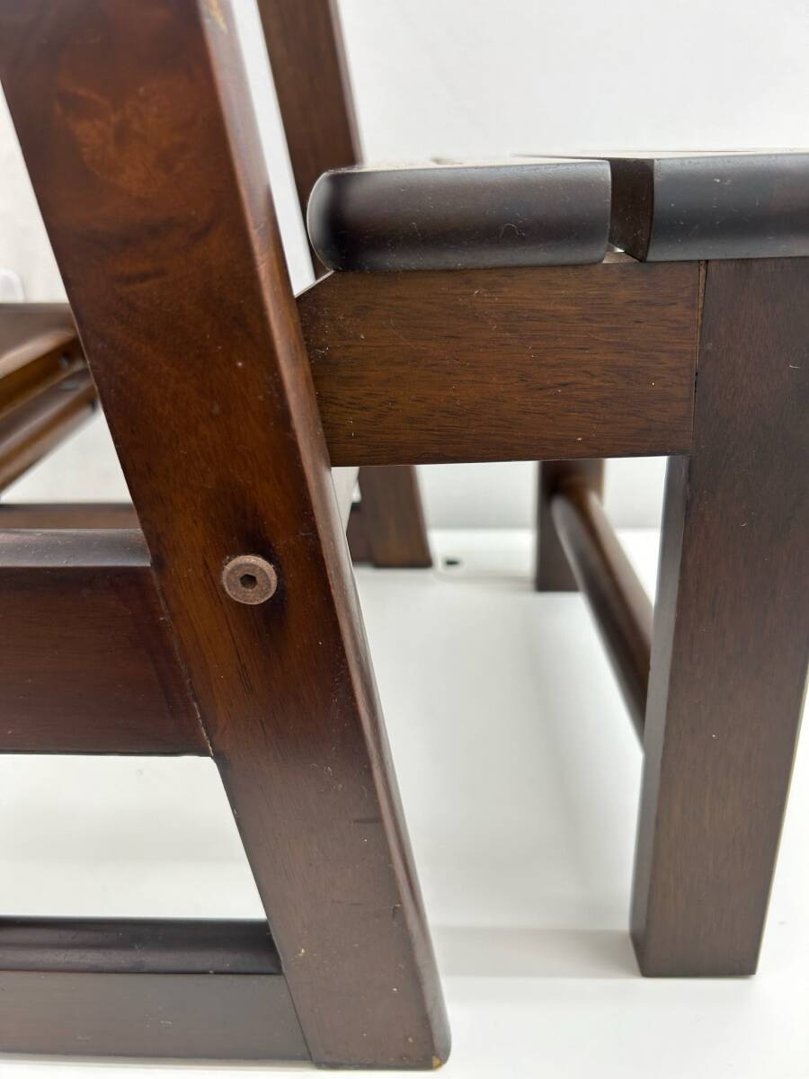 家具祭 木製 脚立 2段 高さ約56㎝ 折り畳み 踏み台 ブラウン ステップチェア アンティーク インテリア 中古品_画像5