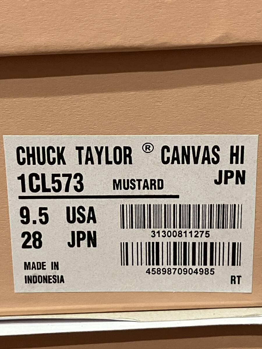 CONVERSE ADDICT CHUCK TAYLOR CANVAS HI MUSTARD 28cm US9.5 コンバースアディクト チャックテイラー_画像2