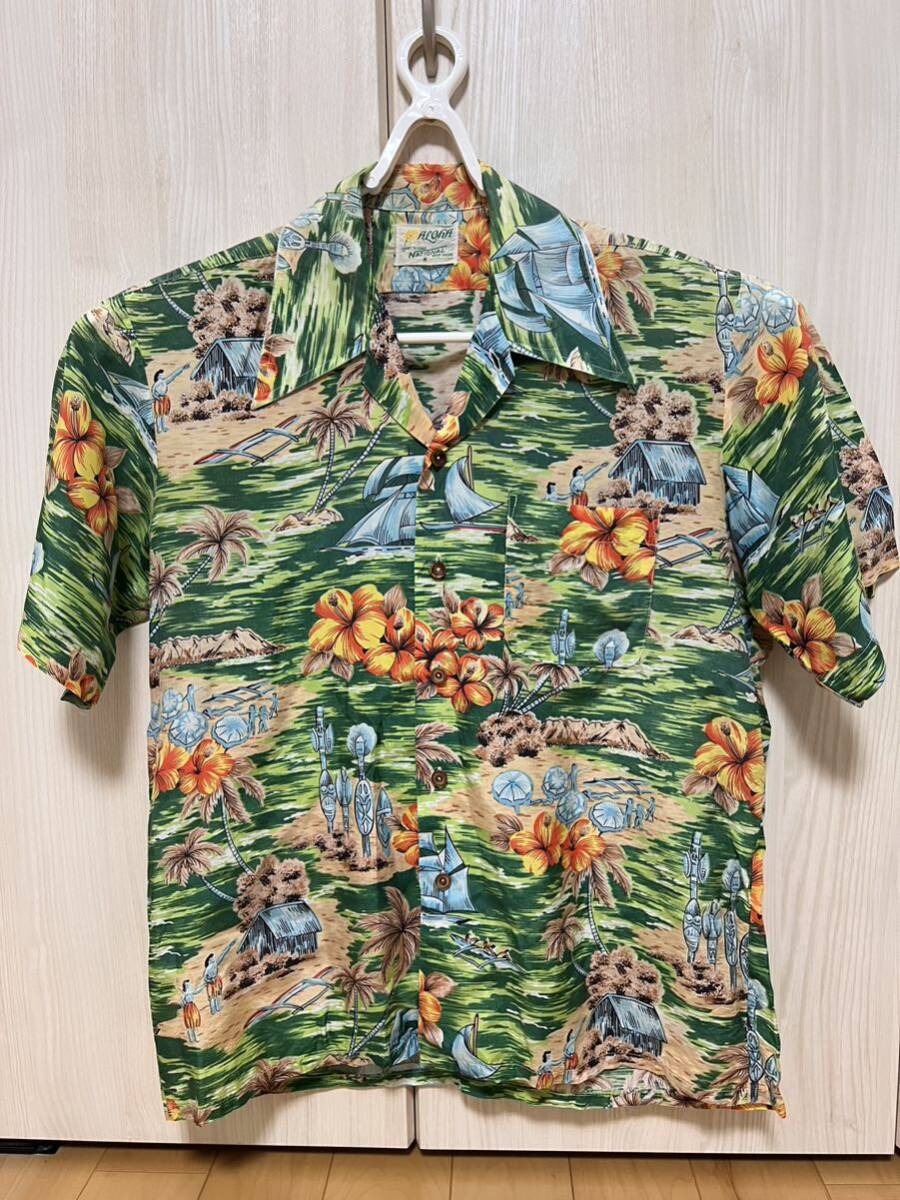 アロハシャツ　Aloha national 製　50〜60年代ビンテージ_画像1