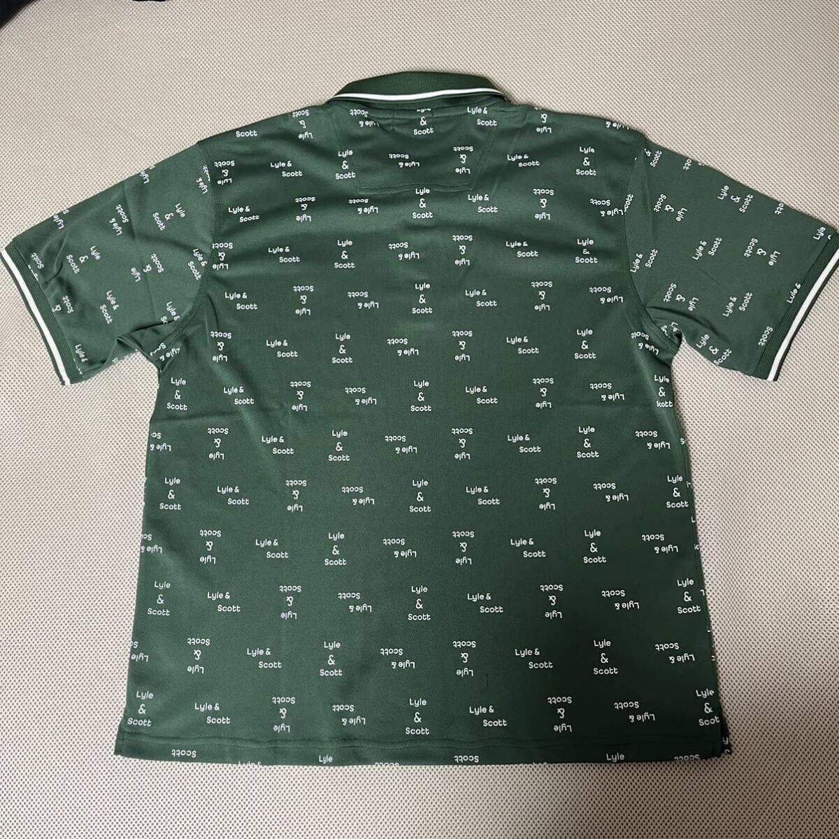 XL/2L/LL/O free shipping la il and Scott polo-shirt with short sleeves men's new goods one Point badge spring summer thin Golf total pattern green green 