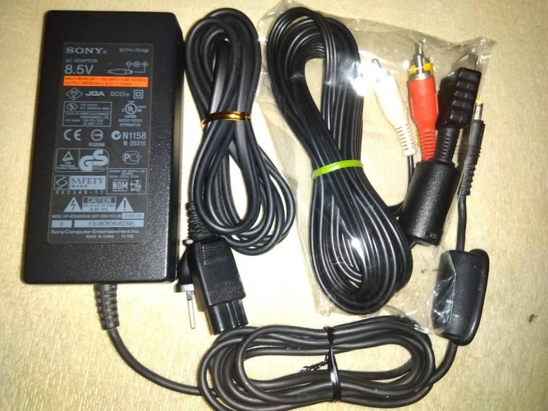 PS2専用 / 純正ACアダプター 電源ケーブル AVケーブル ３点セット　プレステ２