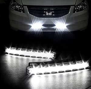 【ノーブランド品】デイライト LED 16発 12V 汎用 左右 2個セット ホワイト 取り付けステー付の画像2