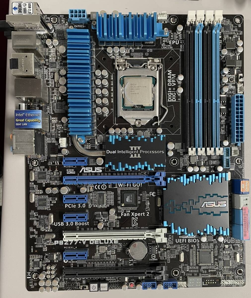 P8Z77-V DELUXE i7-3770K 16GB memory back panel +CPU fan 