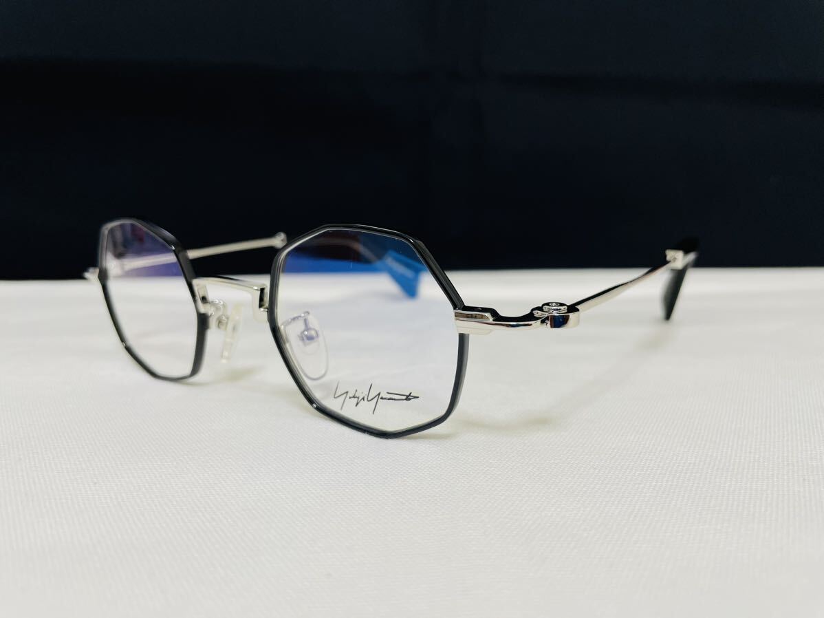 Yohji Yamamoto ヨウジ ヤマモト 眼鏡フレーム YY1308 003 未使用 美品 伊達眼鏡 サングラス シルバー ブラック オクタゴン_画像2