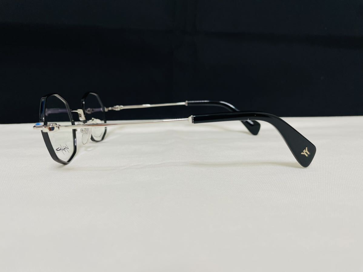Yohji Yamamoto ヨウジ ヤマモト 眼鏡フレーム YY1308 003 未使用 美品 伊達眼鏡 サングラス シルバー ブラック オクタゴン_画像4