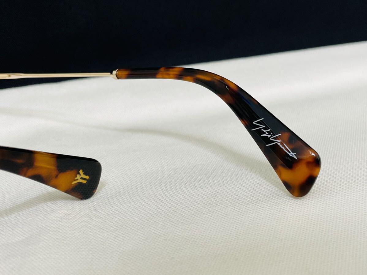 Yohji Yamamoto ヨウジ ヤマモト メガネフレーム YY1309 004 未使用 美品 伊達眼鏡 ラウンド サングラス 丸メガネ ゴールド_画像9