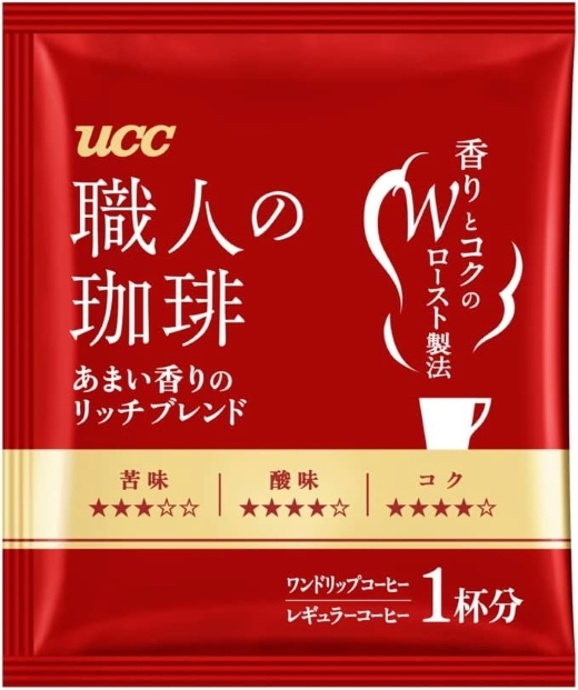 UCC ◆職人の珈琲 ワンドリップコーヒー詰合せ(ギフト TUC-01 定価¥1080) あまい香りのリッチブレンドx5 深いコクのスペシャルブレンドx5の画像3