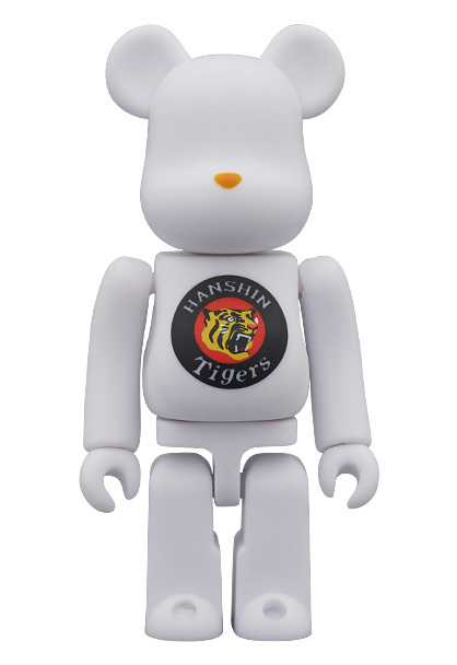 阪神タイガース×げんべい商店　コラボベアブリック 100%BE@RBRICK、キティちゃんストラップセット_画像1