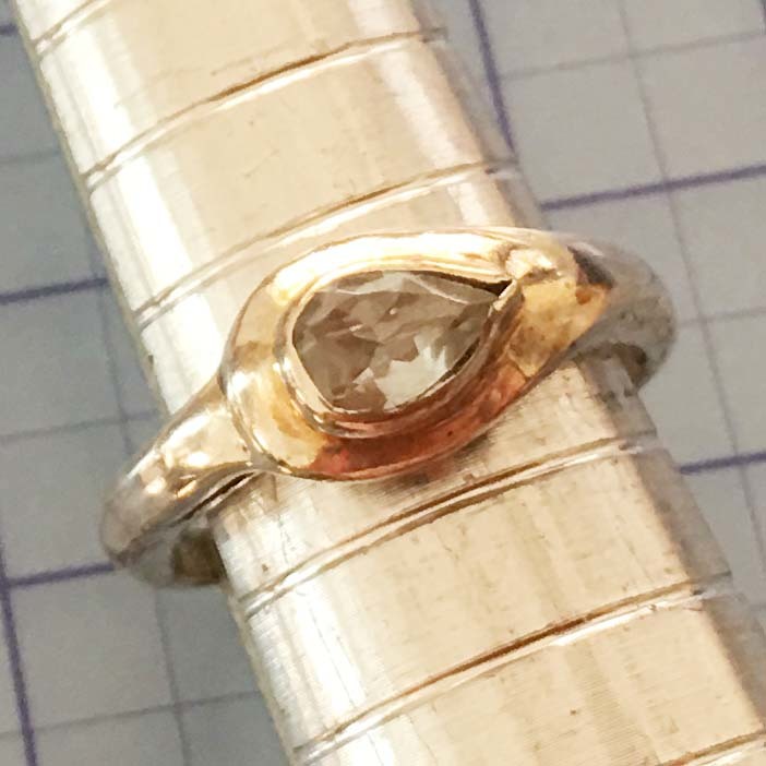 美品 天然トパーズ 925シルバー銀製 指輪リング サイズ約#9 No.4794の画像1