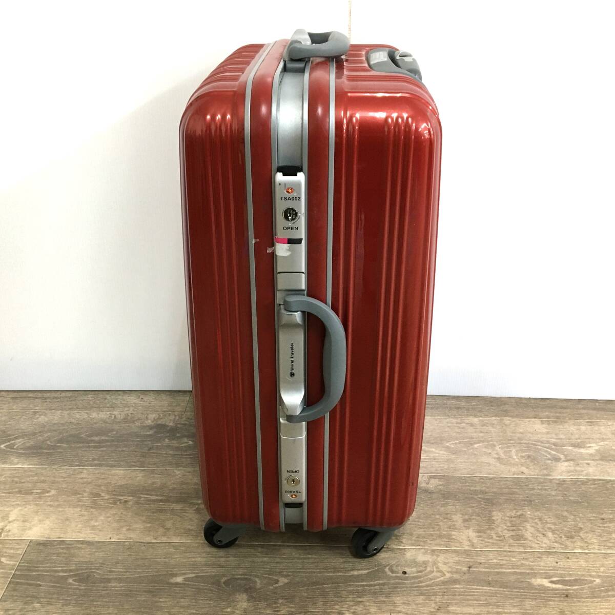 World Traveler/ワールドトラベラー TSA002 キャリーケース キャリーバッグ スーツケース トラベルバッグ レッド 赤 鍵付き 24e菊E_画像3